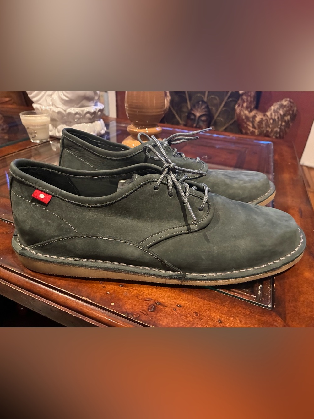 Dark Grey Derby Shoes with Lace-Up Closure - Made in Africa